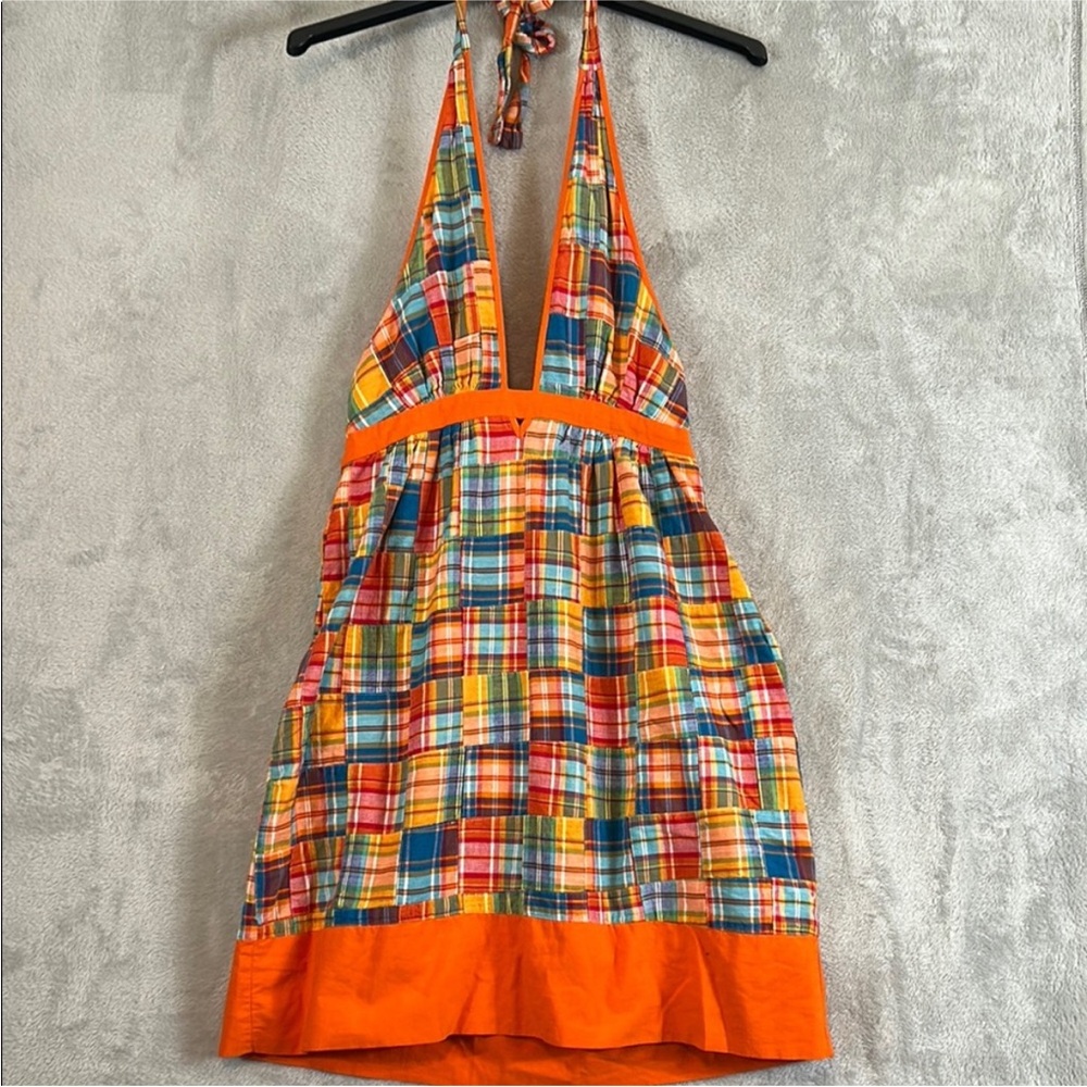 Body Central Plaid, Patchwork, Halter Top Summer … - image 1